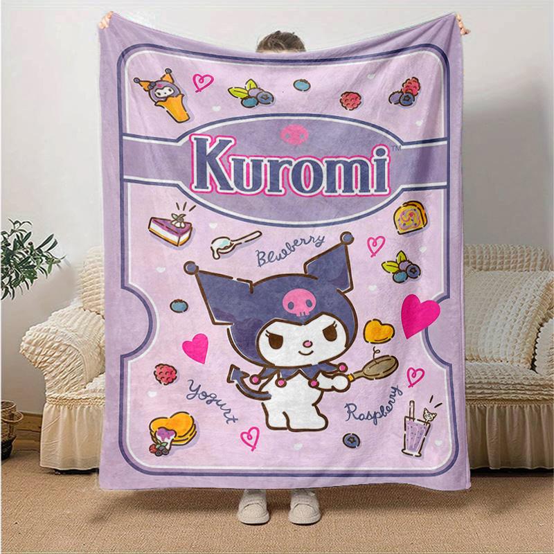 1pc Kuromi's Sweet Adventure Blanket, Soft Warm Throw Blankets, Living Room, Travel, Camping, Car Blankets, Beach, Office Naps, Suitable for All Seaso