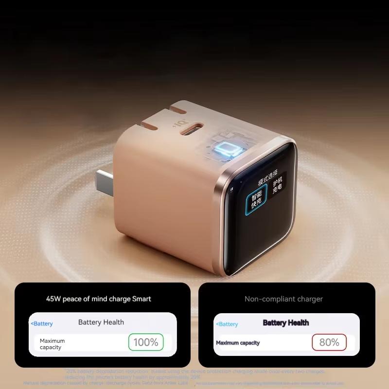 Anker 45 Вт Nano Smart Type-C Зарядное устройство Быстрая зарядка Складная вилка Компактный дисплей для iPhone 17 Pro Max 16 Pro USB-C Зарядное устройство