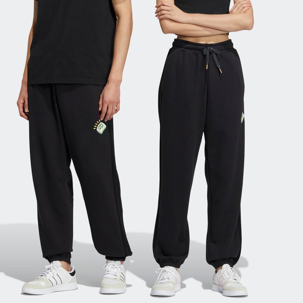 Adidas Брюки-джоггеры унисекс с логотипом Neo Mahjong на флисовой подкладке, черные IA6895