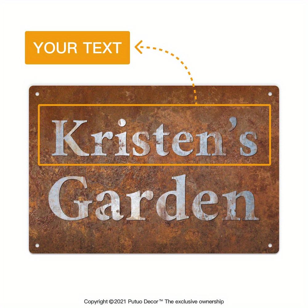 pc Personalized Garden Sign Custom Name Retro Vintage Outdoor Decor Gift Ideas x Inches Aluminum For Patio
