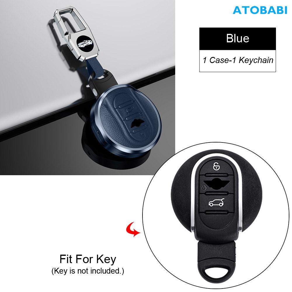 Aluminum Alloy With Leather Car Key Cover Remote Fobs Case Bag For BMW Mini Cooper S JCW Clubman F54 F55 F56 F57 F60 Countryman