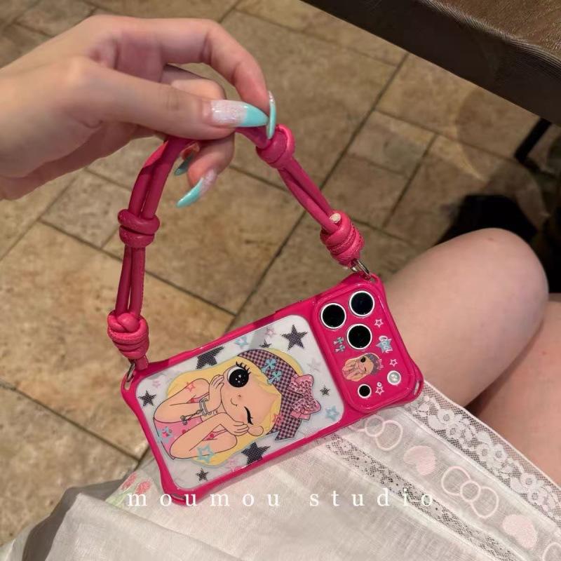 Сладкий Крутой Розово-Розовый Звезда Аниме Девочка Ручной Шнурок для iPhone11promax Apple 11 Чехол для Телефона 11 Жесткий