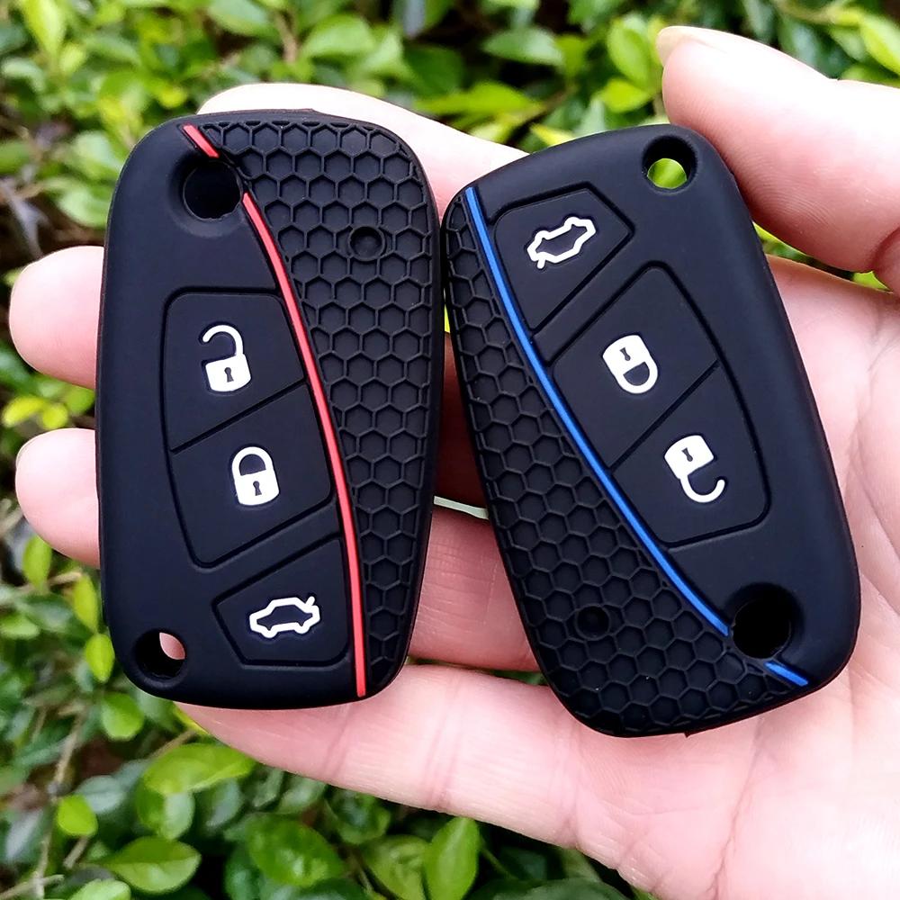 Силиконовый чехол-брелок для авто Подходит для Fiat Stilo Grande Punto Bravo Linea Idea Panda 500 Крепление Сумка для умного брелока Автоаксессуары