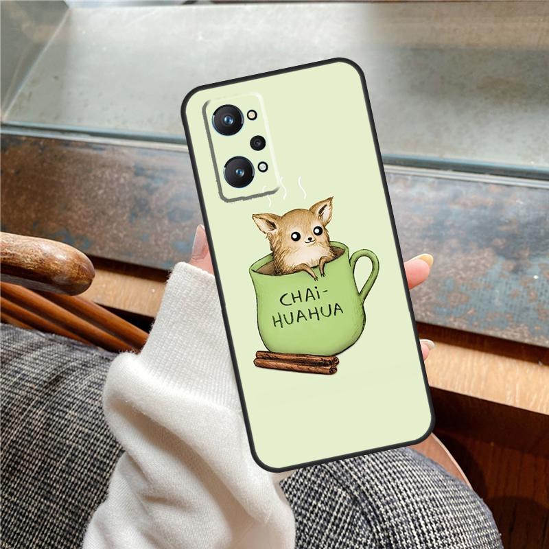 Чехол с цветочным рисунком и мордочкой чихуахуа для Realme 15 Pro 11 12 13 14 Pro Plus C65 C67 C61 C53 C55 C51 C25 C63 C71 C75 GT6 GT7