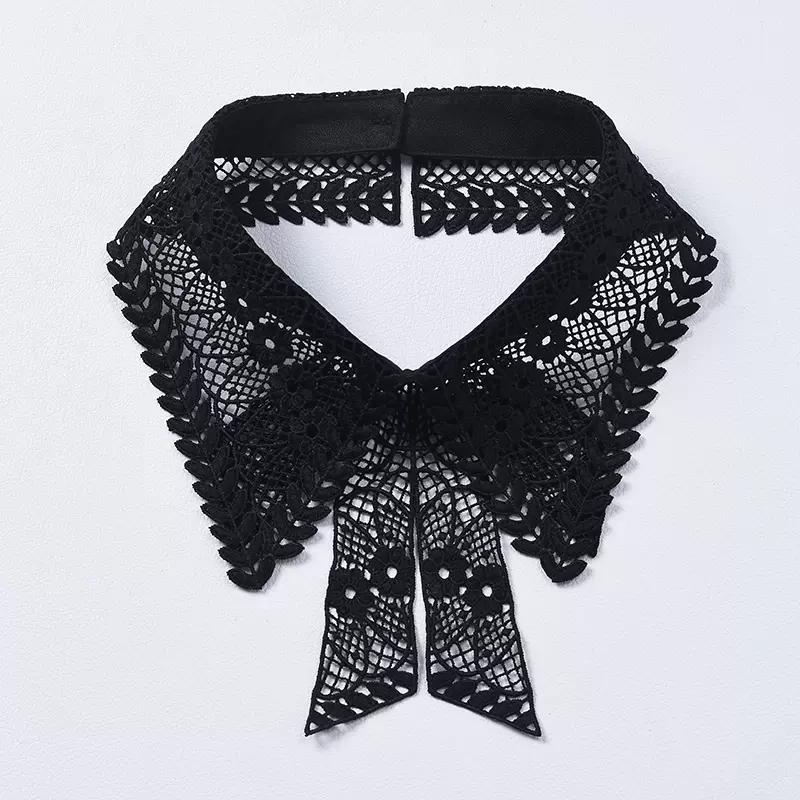 Fashion Lace White Fake Collar Women Detachable Collars for Women Black Lapel False Collars Woman Tie Clothes Accessories