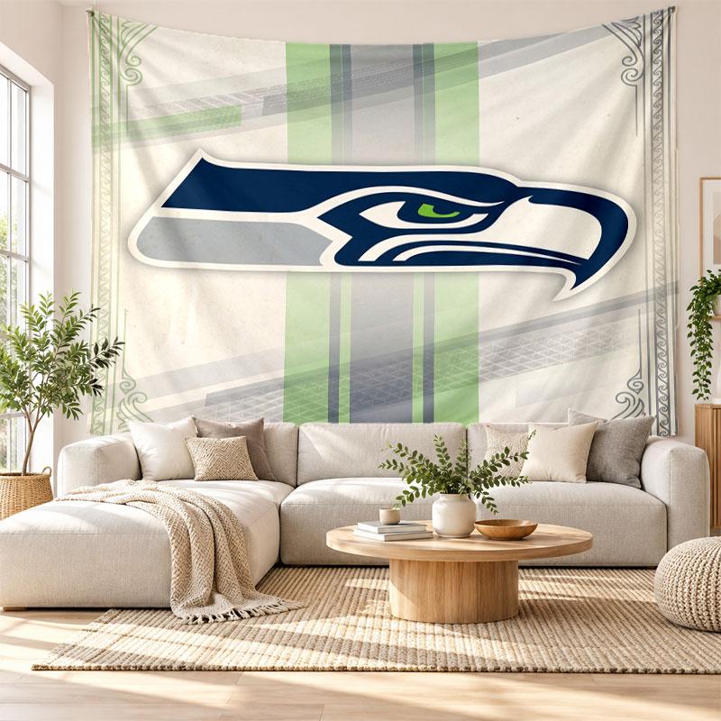 Seattle Seahawks Wall Tapestry, Soft Fabric Wall Hanging, Decorative Backdrop For Bedroom Home Wall Art