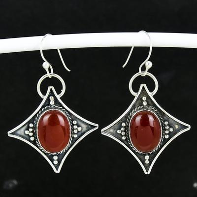 Серьги из натурального драгоценного камня сердолик, старинные серьги из стерлингового серебра 925 пробы, серьги-подвески из серебра в стиле бохо, подарки для вечеринок, подарки для нее