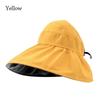 Women Summer Foldable Wide Brim Panama Hat Beach Cap Sunshade Hat Sun Cap Bucket Hat