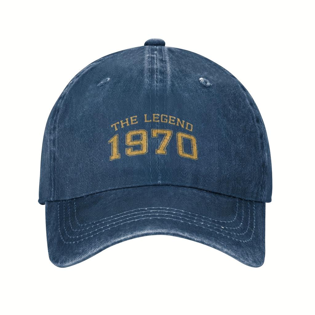 The Legend Vintage Dad Hat Baseball Cap Unisex Breathable Lightweight Sports Cap Adjustable Strap Hand Wash Slight Str