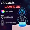 3D LED Ночник - Ван Пис - Луффи - Разноцветный - Сенсорный - Декоративный