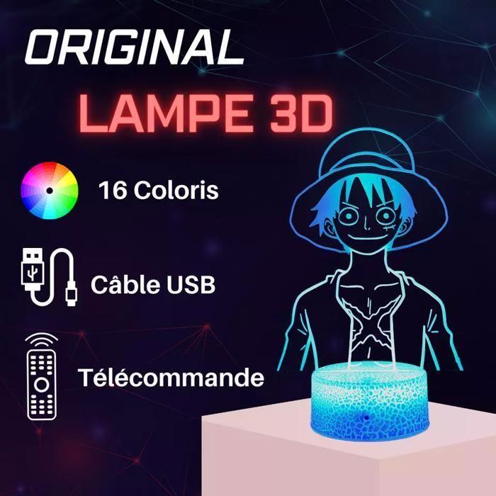 3D LED Ночник - Ван Пис - Луффи - Разноцветный - Сенсорный - Декоративный