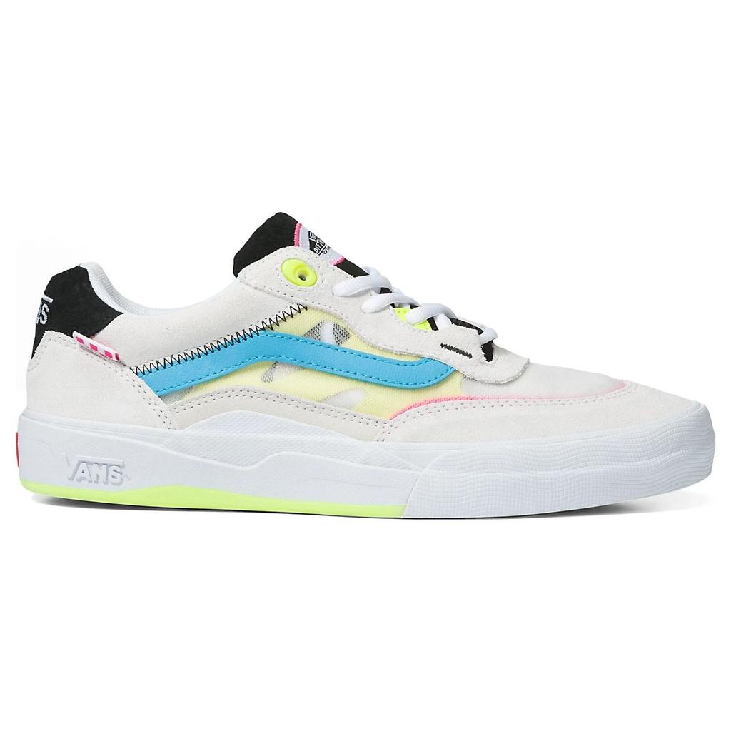 Vans Wayvee Неоновая кожа Повседневные Прочные Низкие Кеды для Скейтбординга Унисекс кроссовки Белый Синий Розовый VN0A5JIAWTM