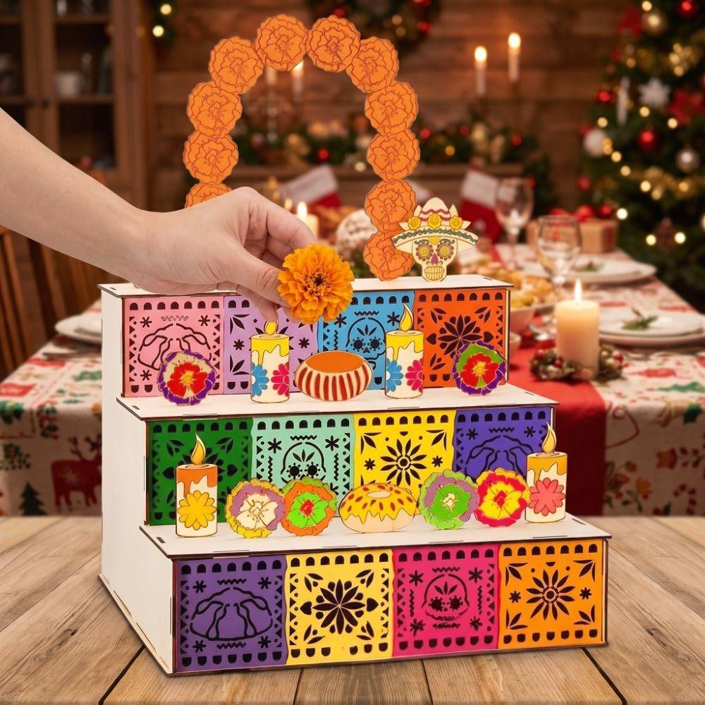 Wooden Mexican Dead Shadow Box DIY Memorial Display Box Day of Dead Ofrenda Box Ancestor Memorial