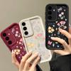 Cartoon Floral Print TPU Shockproof Matte Case For Samsung S25 Ultra S24 FE S23 Plus A56 A36 A16 A15 A55 A06 Soft Silicone Lens Protection Phone Cover