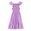 Girls Summer Dress Smocked Ruffle Sleeve Square Neck A-Line Sundress Cute Princess