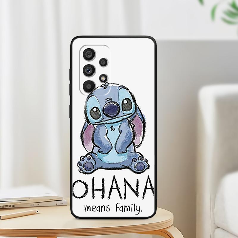 OHANA Stitch Cute для Samsung Note 20 10 Ultra Plus A31 A14 A12 A70 A34 A25 A04 A05 A15 A24 5G черный чехол для телефона