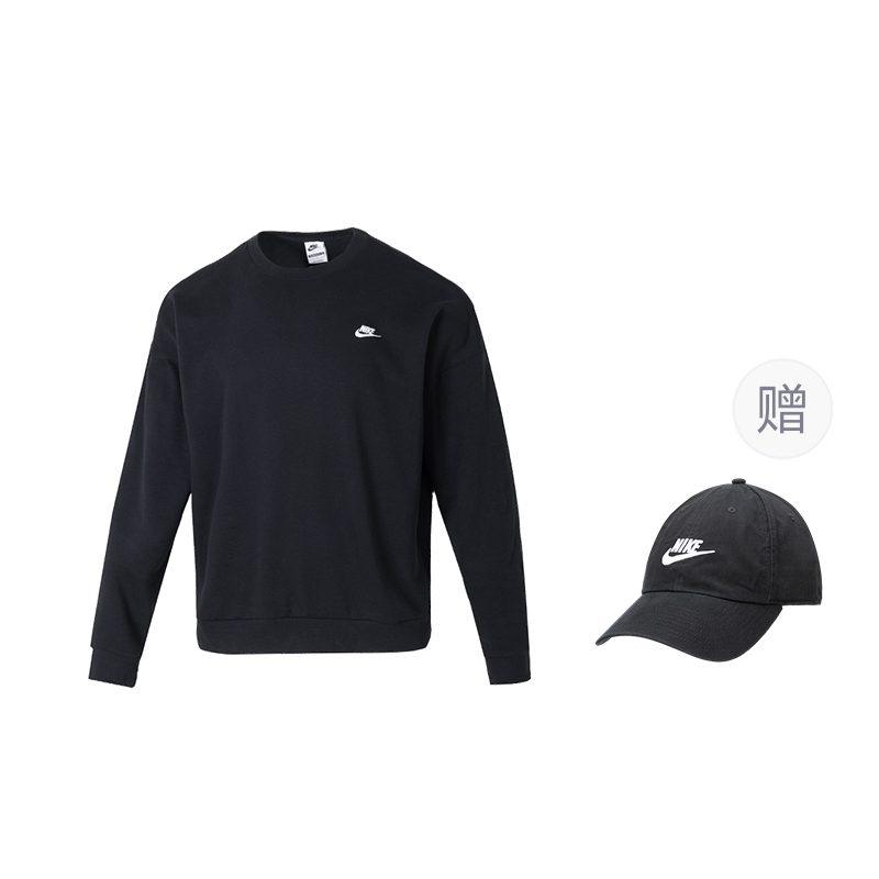 Nike Коллекция Спортивная Жизнь NK CLUB FT Свитшот Оверсайз с Круглым Вырезом Мужской Черный HJ1820-010