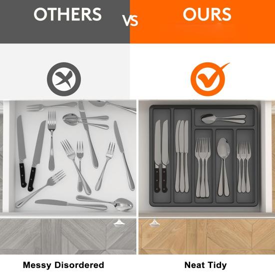 Держатель для кухонных столовых приборов с крышкой, 6 отделений, ящик, столешница, палочки для еды, ложка, вилка, резак, ящик для хранения столовых приборов, закрытый лоток-органайзер