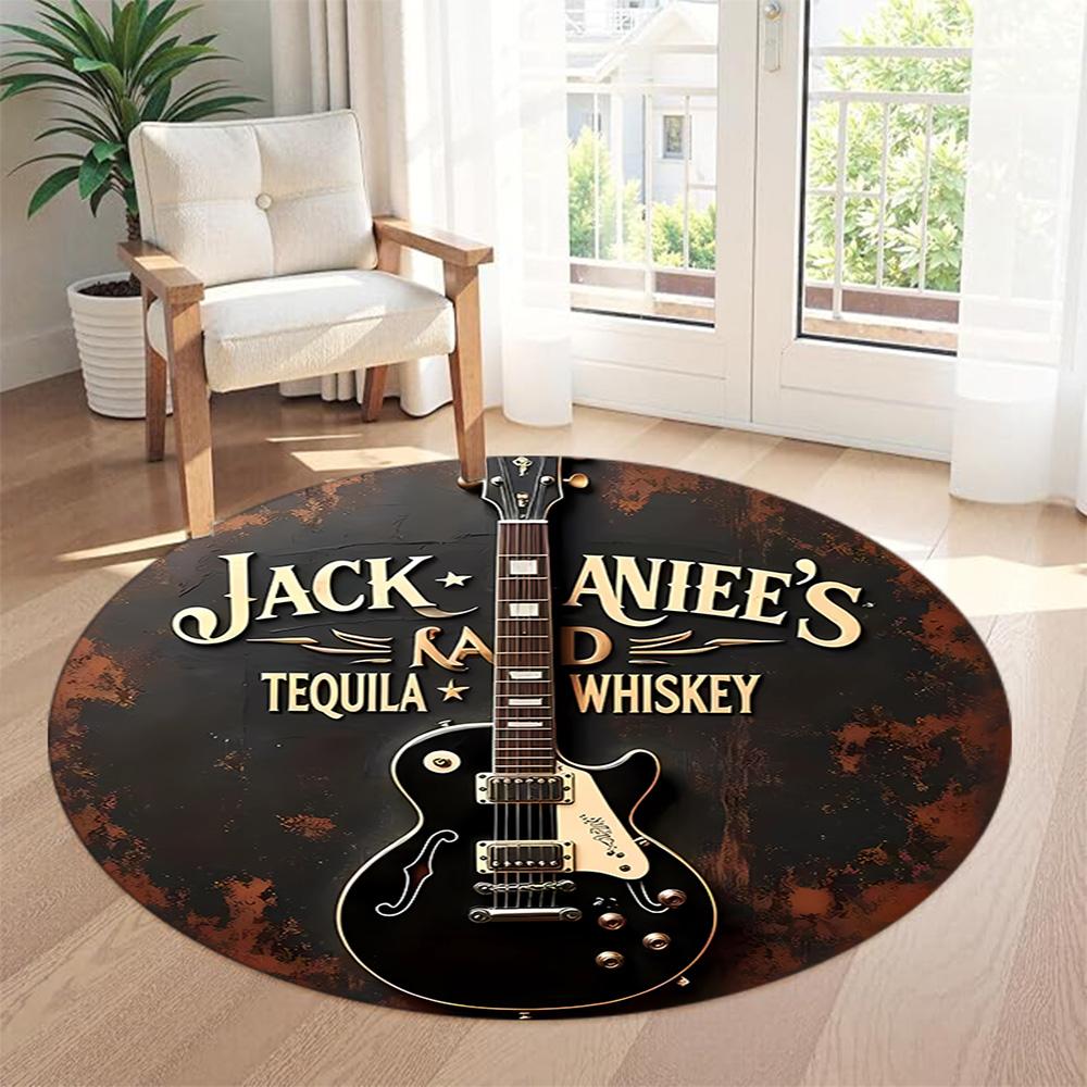 Music Round Office Rug Suitable for Bedrooms Dormitory Foyer Hallway Antislip Round Carpet Office home decor Perfect Gift for Women Men