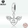 100% 925 Sterling Silve Charm Heart Wings My Angel Fit Original Charms DIY Bracelets Bangles Women Jewelry