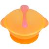 Baby Suction Bowl with Lid and Spoon Set Food Grade PP Machine Washable Baby Feeding BowlsOrange