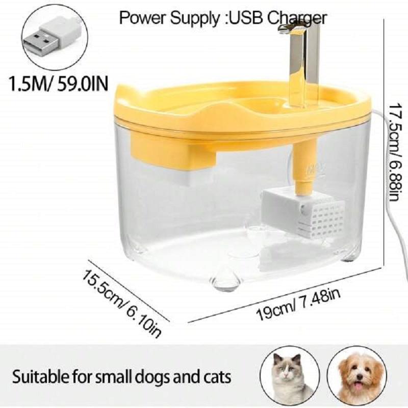 1,5 л фонтан для кошек с автоматической рециркуляцией, фильтр большой емкости, поилка для воды для кошек и собак, USB Электрический бесшумный диспенсер для воды для кошек