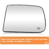 Senzeal Driver Side Tow Mirror Glass Heated Tow Mirrors Replacement For Dodge Ram 1500 2500 3500 4500 5500 2009- Convex Mirror With Rear Holder