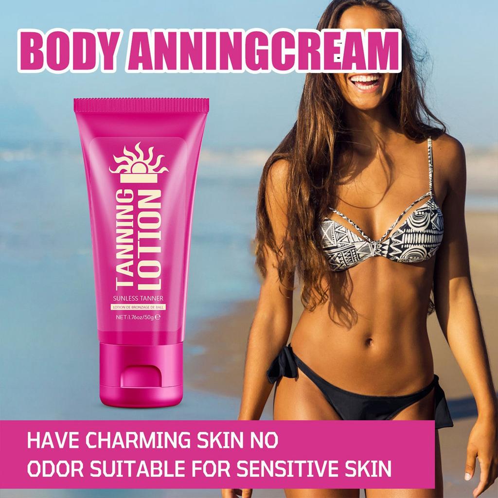 Tanning Cream Waterproof Beach Sunbathing Bronzer Moisturizing Skin Firming Bronzer Body Lotion.