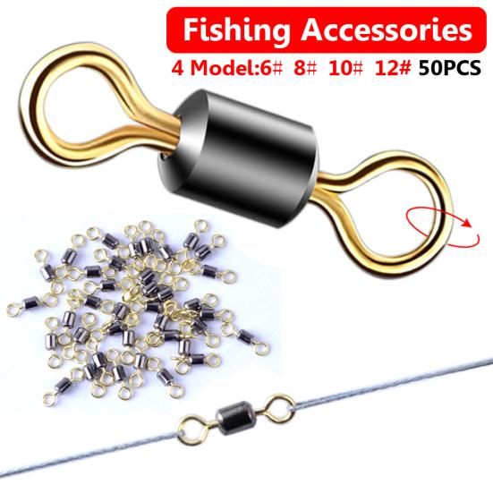 50Pcs Stainless Steel 8 Shape Fish Barrel Bearing