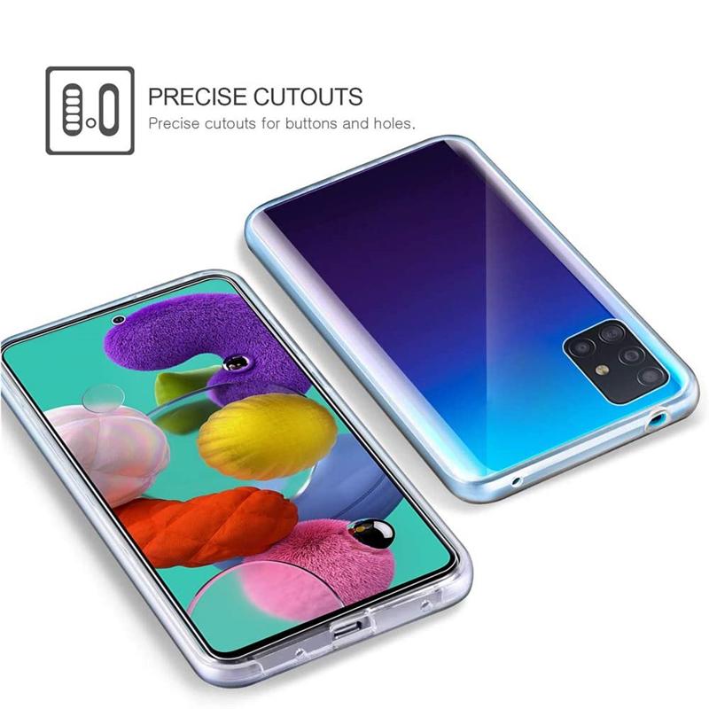 360 Double Silicon Case For Samsung Galaxy A51 A71 A81 A91 A50 A70 A30 A40 A20 A10 A20E A10S Cover
