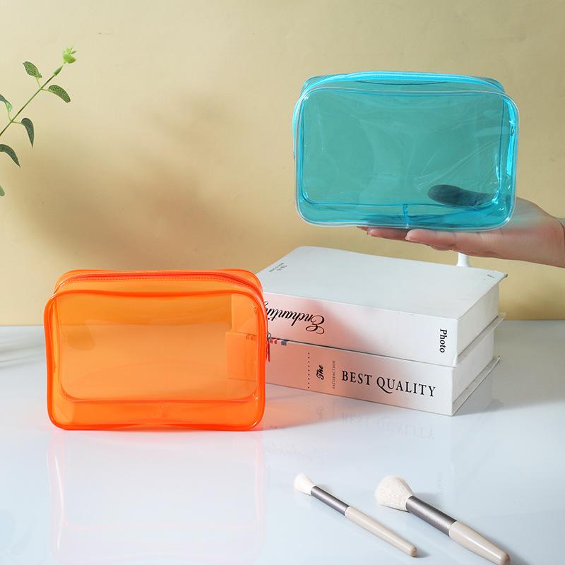 PVC Clear Travel Storage Bag Waterproof Durable Toiletry Makeup Organizer for College Dorm Bathroom Vacation