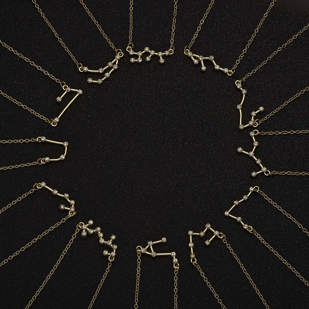 Модные унисекс 1 шт подарки 12 созвездий ожерелье ювелирные изделия кулон ожерелье с подвесками для мужчин женщин девочек золото серебро