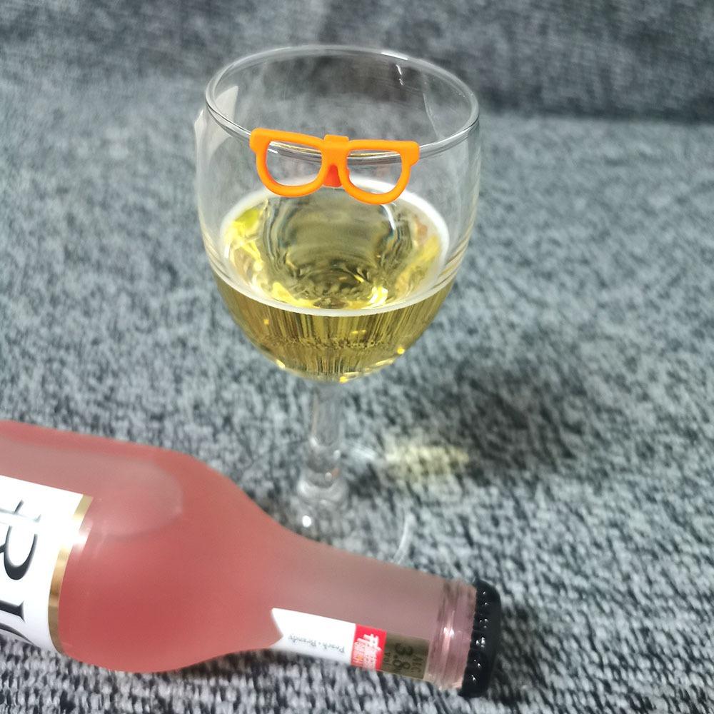 6pcs Glasses Silicone Wine Glass Drink Markers Silicone Funny Hawaiian Glasses Party