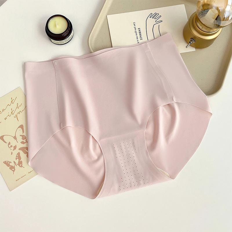 Однотонные трусики из ледяного шелка, бесшовное нижнее белье для женщин, удобные дышащие трусы