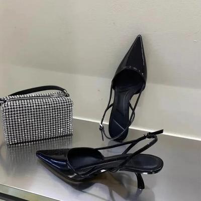 Мода Женщины Острый Носок Каблуки Туфли Босоножки 2025 Платье Вечеринка Мода Летние Шлепанцы Новые Прогулочные Вьетнамки Туфли-лодочки Слайды