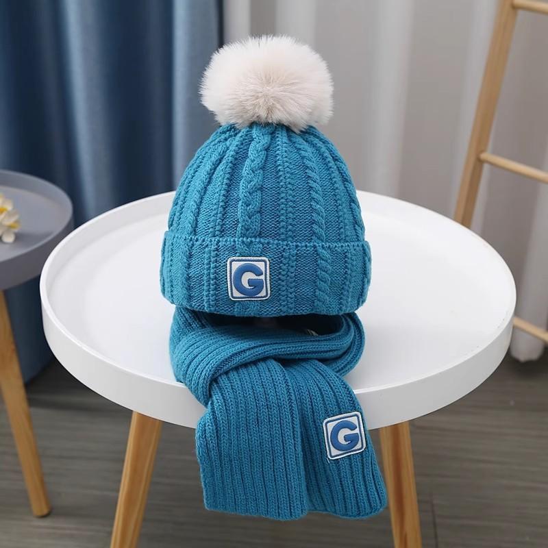 Детские вязаные шапки и шарфы костюмы для мужчин и женщин осенью и зимой утолщенная теплая защита ушей детские капюшоны