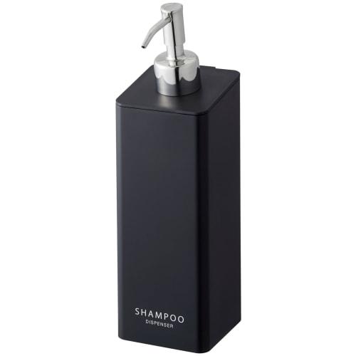Yamazaki Magnetic Two-Way Dispenser for Shampoo, Black, Approx. 7cm W X 9cm D X 24cm H, Tower Pump Dispenser Bottle, 4259