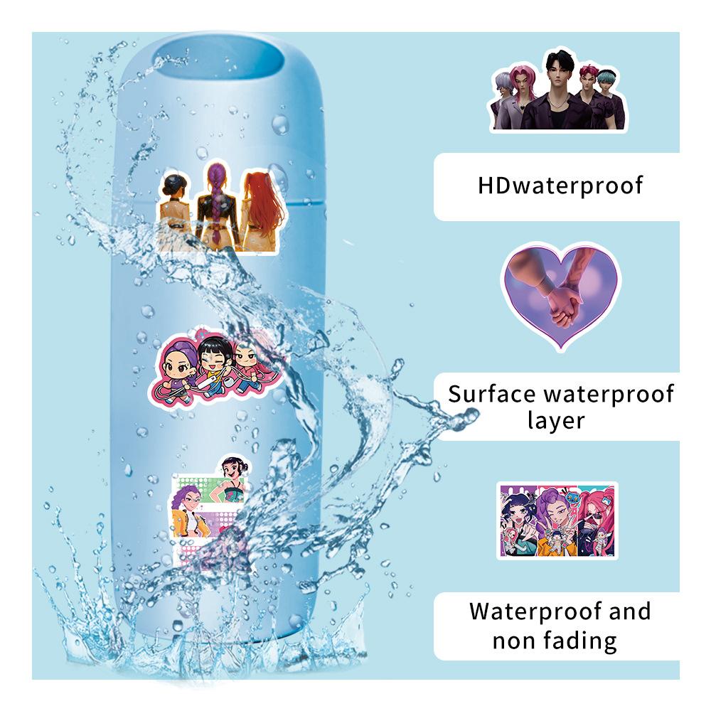 50 New Cross-border Kpop Demon Hunters Stickers for Personalized Graffiti Decoration of Mobile Phone Water Cups and Waterproof Stickers