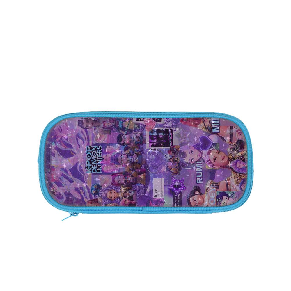 Студенческий синий двухслойный пенал K-pop охота на ведьм женская группа студенческий органайзер для хранения канцелярских товаров сумка для карандашей