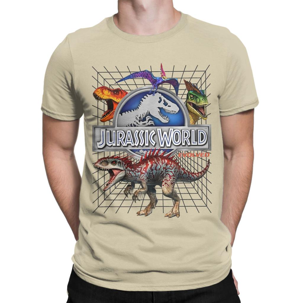 World Evolved 2025 Dino Grid T Rex Graphic TShirt Summer  Fashion T Shirts Mens 100 Cotton ONeck Oversized Tees Tshirt
