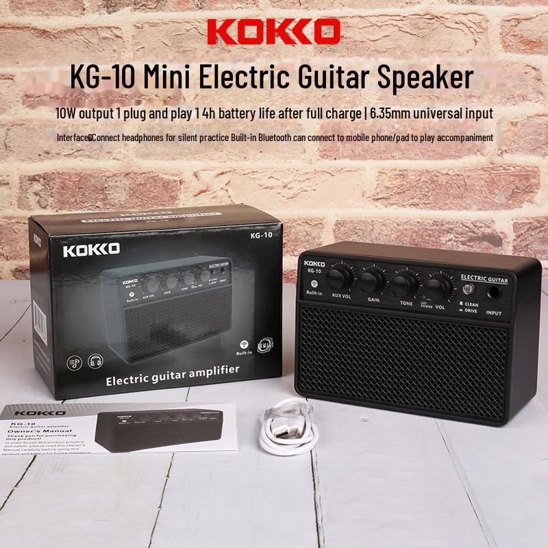 KOKKO KG-10 Портативная электрогитара с Bluetooth, маленькая, перезаряжаемая для использования на открытом воздухе