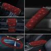 Bling Women Grils Car Accessories Handbrake Gear Shift Rearview Mirror Armrest Cover Shoulder Pad Red Rhinestone Decoration Set