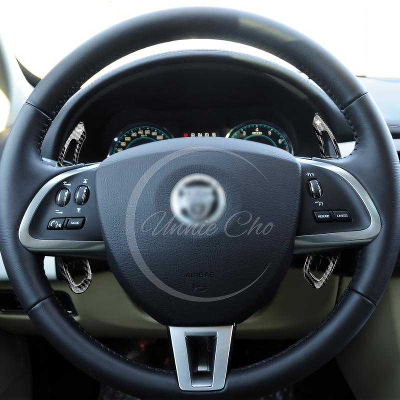 Для Jaguar XF Аксессуары X250 X260 Автомобиль Рулевое колесо Накладка на лепесток переключения передач 2007- ABS Имитация углеродного волокна Тюнинг