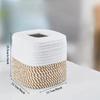 1pc Cotton Thread Tissue Box Square Desktop Napkin Decorative Box Multi-functional Hand-woven Storage Basket Tissue Storage Box