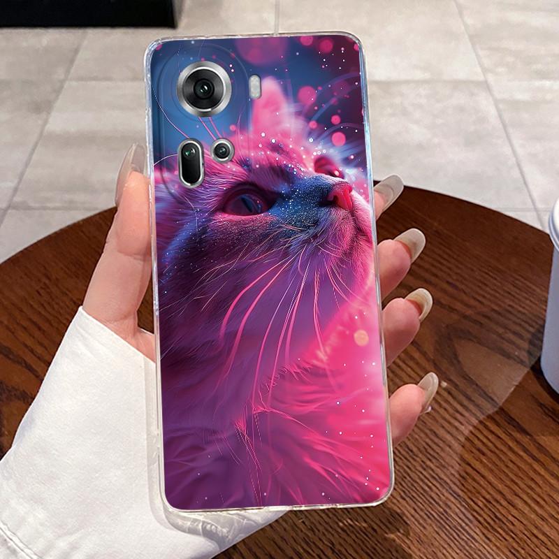 Чехол для Oppo Reno 11 5G Reno11 Pro 5G Capa Прозрачный силиконовый чехол Для Reno10 Pro Plus Reno 10 Pro+ Мягкая ТПУ крышка Милые чехлы с котиками