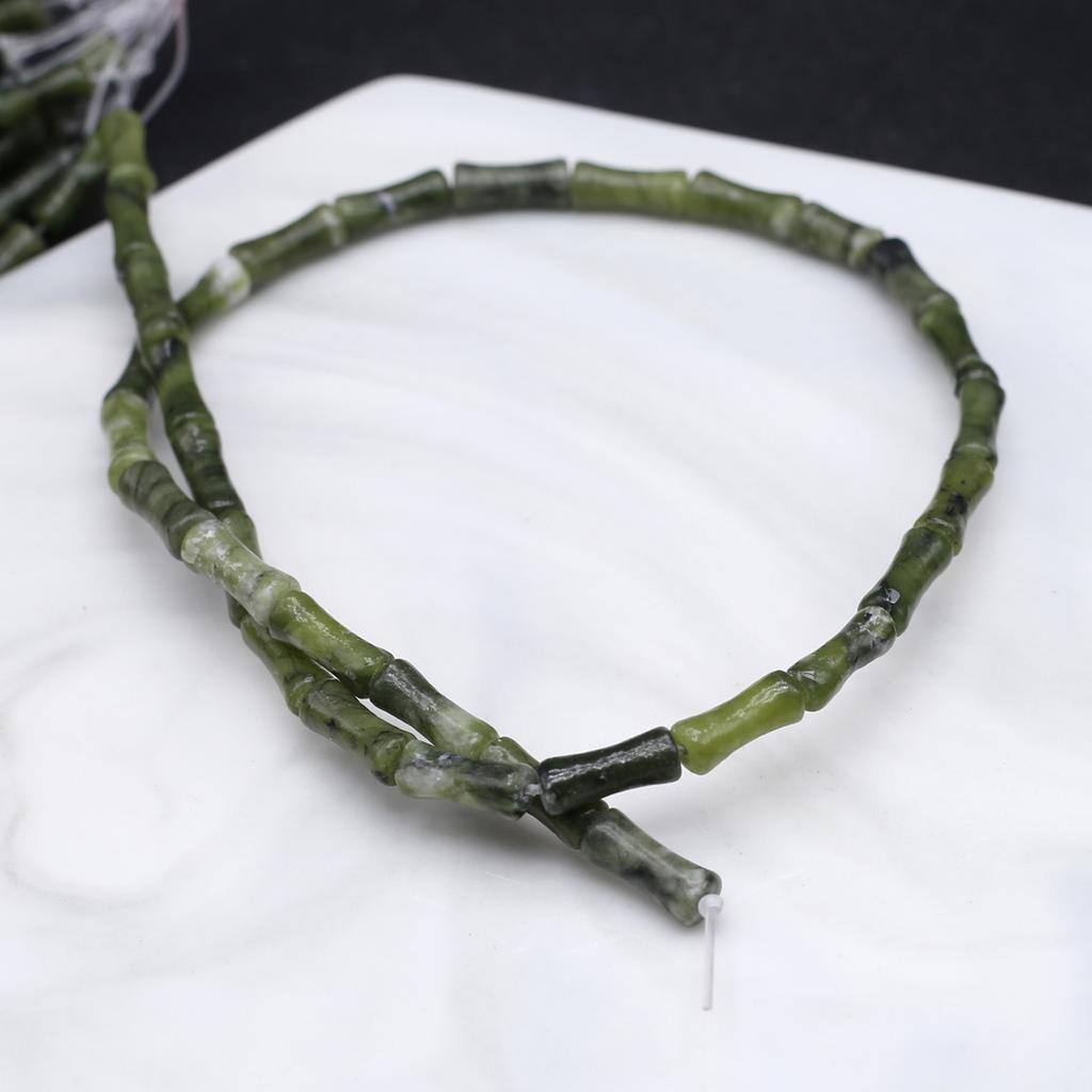 1 нить, Натуральный камень Канадский жадеит Обсидиан Кристальные бусины из прозрачного кварца, Ручная работа, Бусины в форме бамбукового сустава, 1,2×5 см, для изготовления украшений своими руками