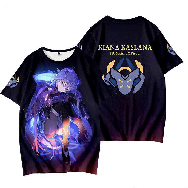 Игры Honkai Impact 3rd Футболки 3D Печать Детская Аниме Футболка Мужская Женская С Коротким Рукавом Круглый Вырез Футболка Харадзюку Косплей Y2k Топы Одежда
