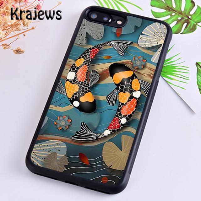 Krajews Koi carp fish japanese skull tattoo Phone Case For iPhone 17 Air 16 15 14 plus 11 12 13 pro max Plus coque Fundas
