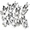 Black White 3D Butterfly Wall Stickers Wedding Decoration Bedroom Living Room Home Decor Butterflies Decals Decals