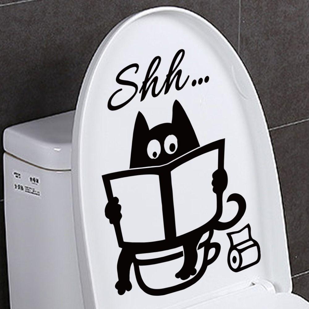 Waterproof Toilet Wall Sticker Shh... Bathroom Door Decals Creative Toilet